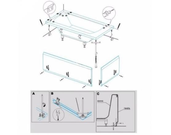 Универсальный установочный Cezares CZR-SCR-FIX-KIT комплект для 2-х панелей