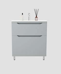Тумба напольная Style Line Марелла 60 (2 ящ.) Люкс антискрейтч серый, PLUS