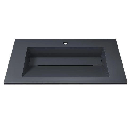 Раковина для ванной полувстраиваемая Uperwood Next Premium 80 см, прямоугольная, серый глянец