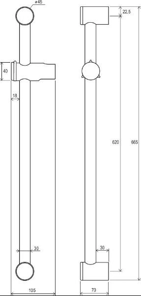 Ravak душевой держатель подвижный 60 см X07P012