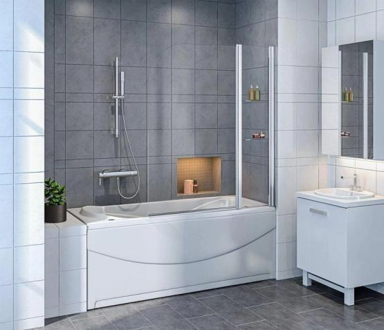 Шторка для ванны GOOD DOOR SCREEN HS-100-C-CH 6 мм 100 прозрачное