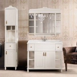 Зеркало Belux Флоренция В 105 Слоновая кость с золотой патиной с подсветкой