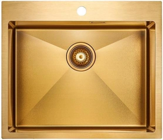 Кухонная мойка Paulmark ISAR PM805951-BG брашированное золото 590х510мм нерж. Сталь