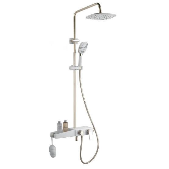 Душевая система AZARIO с поворотным изливом, белый/золото (AZ-801-1)