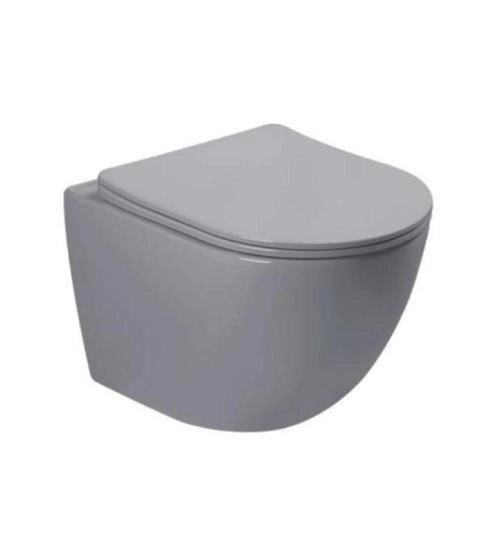 Унитаз подвесной SantiLine SL-5005MG серый матовый сиденье микролифт
