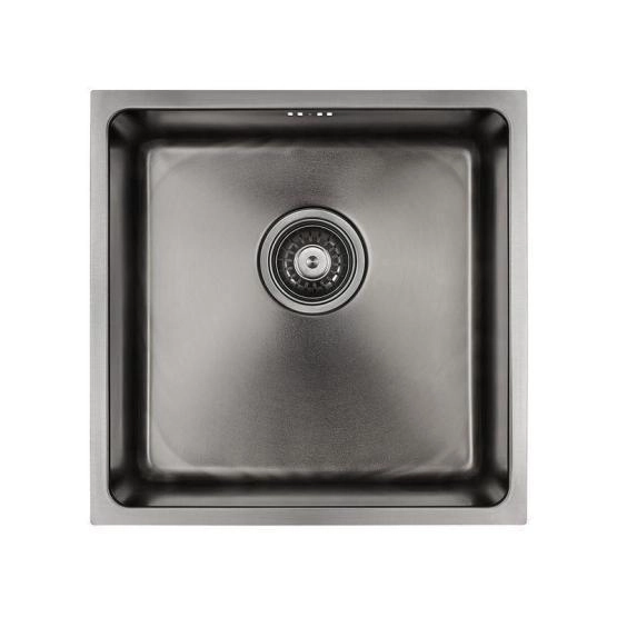 Кухонная мойка Paulmark LASSAN PM304444-GM вороненая сталь 440х440мм нерж. Сталь