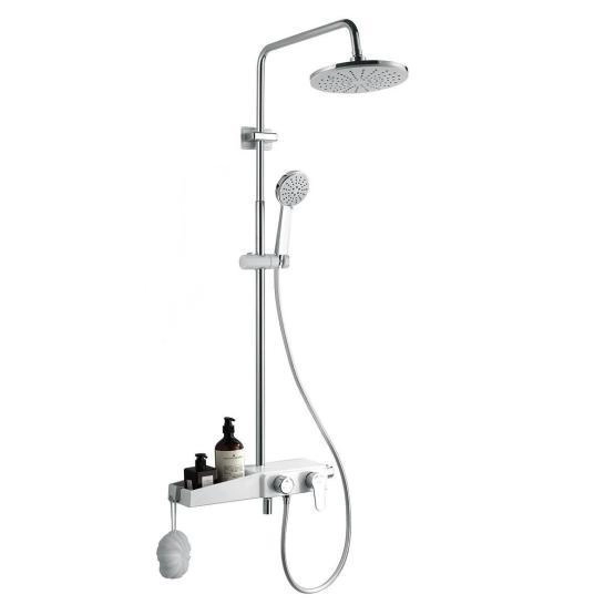 Душевая система AZARIO с поворотным изливом, хром/белый (AZ-801)