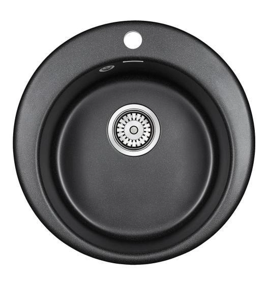 Мойка для кухни Paulmark GELEGEN, PM404800-BL, черный, D475 мм