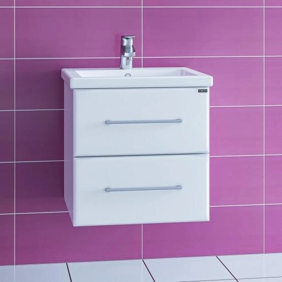 Тумба под раковину СаНта Омега 50 207035, подвесная, цвет белый (ум.Фостер50)