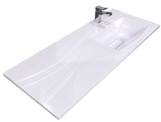 Раковина над стиральной машиной Uperwood Bon 120 см, правая, с кронштейнами