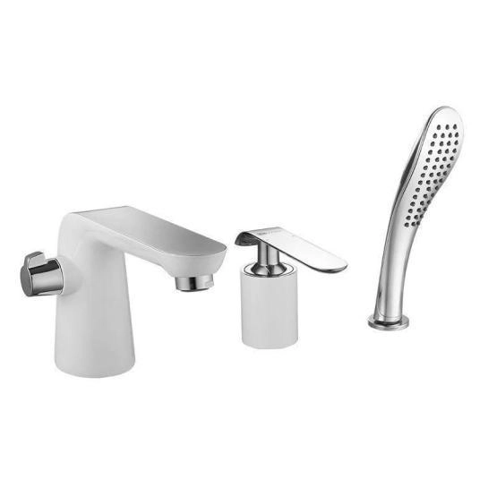 Смеситель Lemark Melange LM4947CW на борт ванны , хром/белый