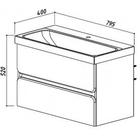 Тумба Belux Париж НП 90-02 Белый глянцевый под умывальник Париж ПА 900
