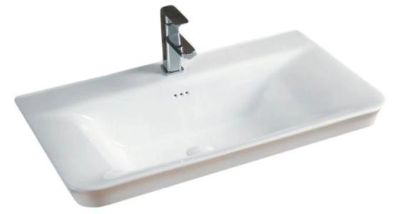 Раковина Gid NYJ851-80 81x47 встраиваемая сверху белая