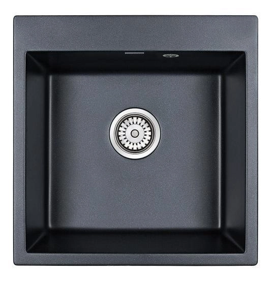 Мойка для кухни Paulmark PRAKTISCH, PM105152-BLM, черный металлик, 510х520