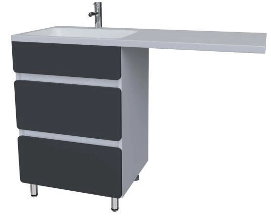 Тумба под стиральную машину Stella Polar Корделия 60, 2 ящ., ст/м., серая, Kamilla 120