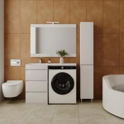 Тумба напольная Style Line Даллас 110 (3 ящ.) Люкс белая, PLUS