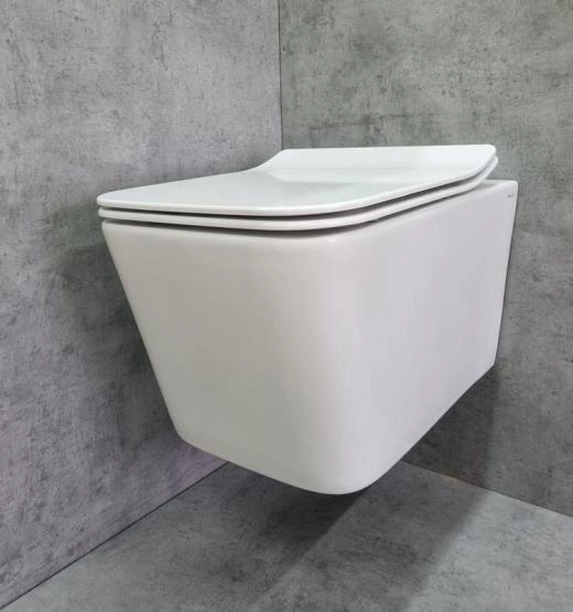 Унитаз Ceramalux 5170MW подвесной безободковый сиденье микролифт белый матовый 520x350x345