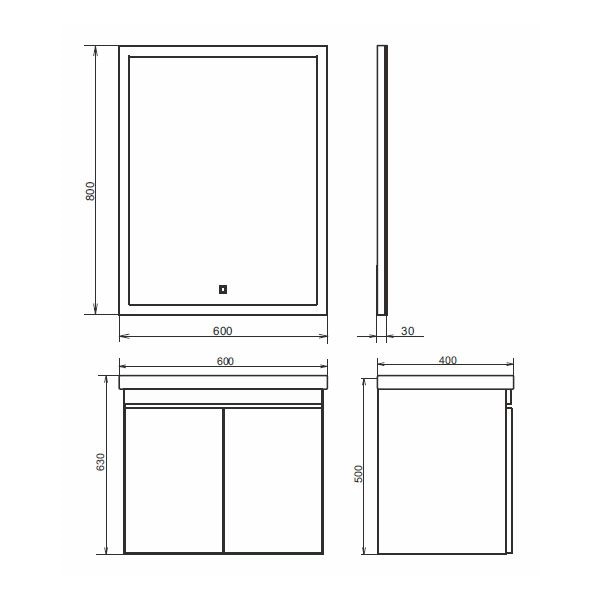 Тумба с раковиной Comforty Осло-60 бетон светлый