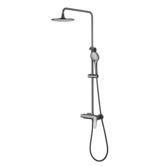 Душевая система  Lemark Bronx LM3760GM для душа с регулируемой высотой штанги , графит