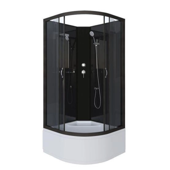 Душевая кабина Niagara NG-6508-14BK 900х900х2000 высокий поддон 40см стекло тонированное алюм черный
