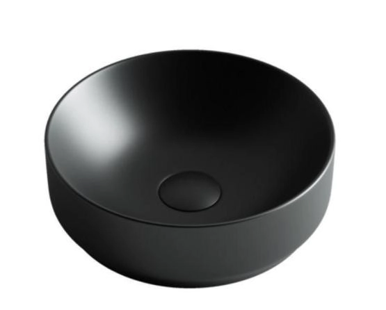 Умывальник чаша накладная круглая (цвет Черный Матовый) Element 355x355x125мм