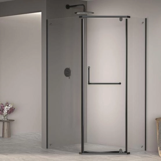 Душевой уголок RGW PA-091B Passage 90x100 Черный матовый прозрачное