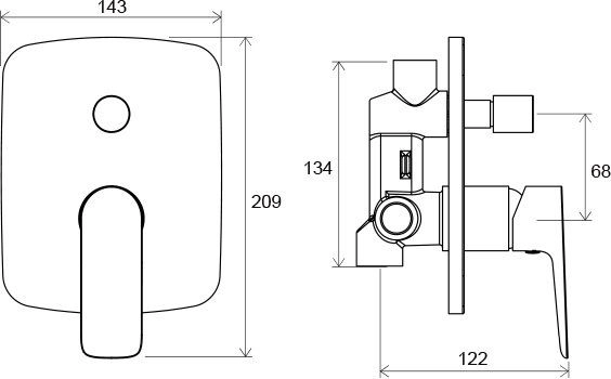 Смеситель для ванны Ravak Classic CL 061.00 встроенный X070086