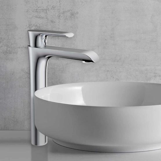 Смеситель высокий для раковины Vincea Esse VBF-1E2CH однорычажный, хром