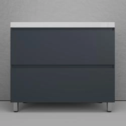 Тумба напольная Style Line Манхэттен 100 ЭМАЛЬ под ASTI 100 2 ящика PLUS графит