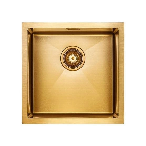 Кухонная мойка Paulmark ALLER PM904444-BG брашированное золото 440х440мм нерж. Сталь