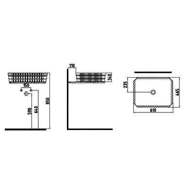 Раковина Bien SHINE SHLG06101FD0W3000 610х465х140 на столешницу