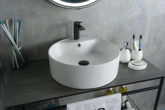 Раковина Gid N9008b 46x46 на столешницу белая