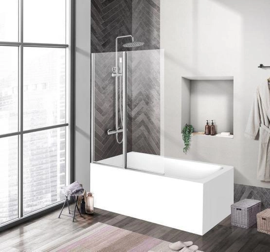 Шторка на ванну BelBagno UNO 100 прозрачное стекло 5 мм профиль хром UNO-V-2-100/150-C-Cr