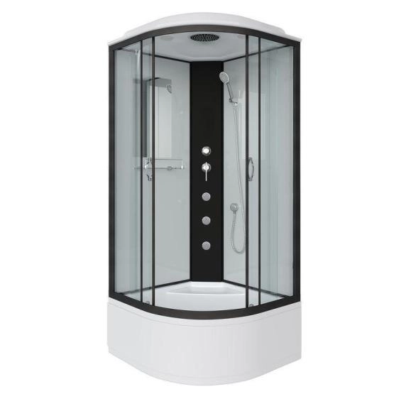 Душевая кабина Niagara NG-6709-14G 1000х1000х2150 высокий поддон 45см стекло прозрачное черные профиля