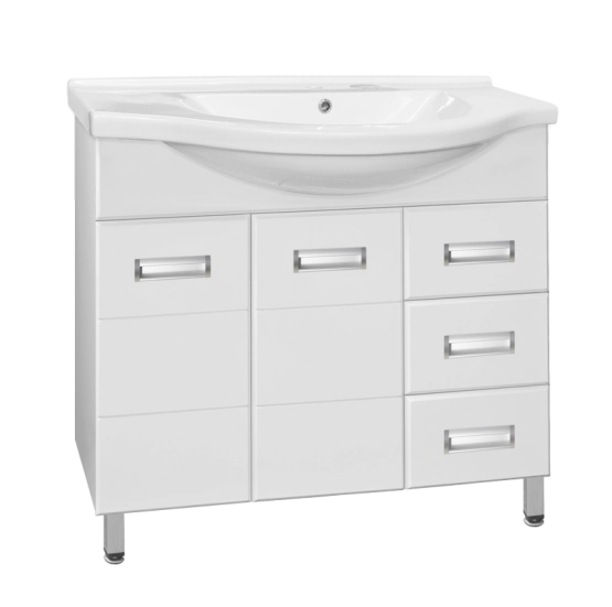 Тумба под раковину Style Line Elfante Ирис 100 (3 ящ.) напольная с ящиками, белая