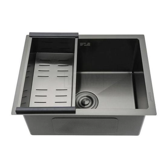 Кухонная мойка Gappo GS5040-6 500x400x215mm 0.8мм с коландером Черный