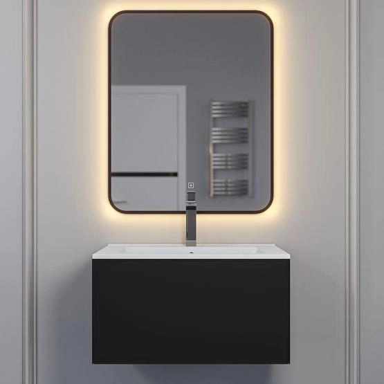 Тумба под раковину для ванной Uperwood Parma Premium подвесная 65 см, черная