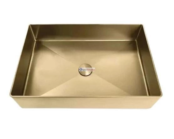 Раковина Gappo GX401-3 51x36 Cатин золотой нерж.сталь на столешницу