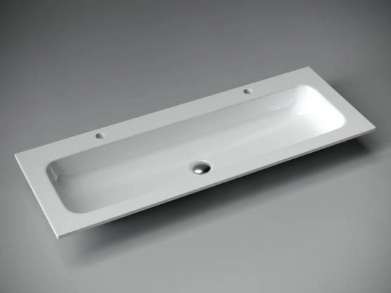 Раковина накладная Grace прямоугольная, с двумя отверстиями под смеситель 1210*457*137 мм, цвет белый