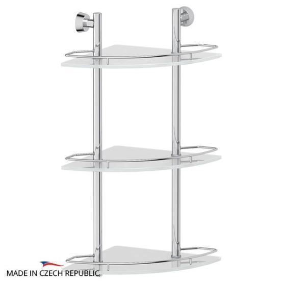 Полка угловая FBS Vizovice VIZ 073 3-х ярусная 28 cm матовое стекло, хром