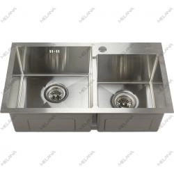 Мойка Melana ProfLine S7240H 72x40 3,0/220 сатин 2-я чаша, врезная прямоугольная