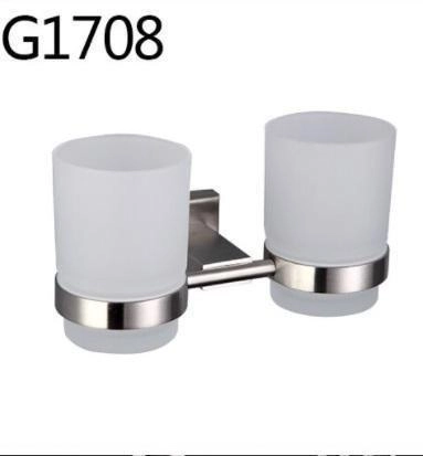 Двойной стакан для зубных щеток Gappo G1708 с держателем сатин