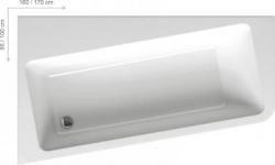 Ванна Ravak 10° 160х95 L без гидромассажа акрил