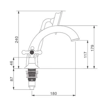 Смеситель Gappo G1189 борт ванны на 4 отверстия, хром