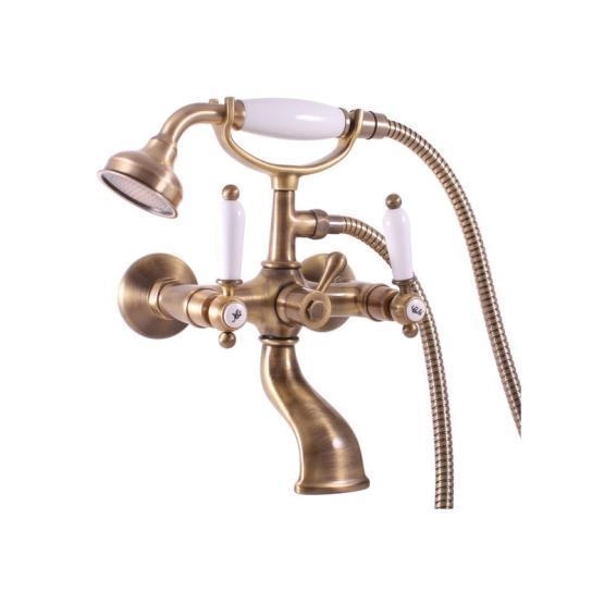 Смеситель Rav Slezak MORAVA RETRO MK559.5/2SM для ванны, цвет Бронза с верхним душем