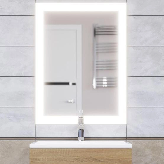 Зеркало для ванной с подсветкой Uperwood Barsa 60х80 см, сенсорный выключатель, антизапотевание