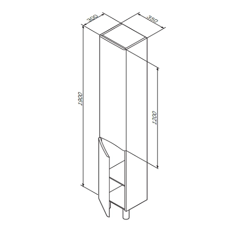 Шкаф колонна Am.Pm Like M80CSL0356WG 35 см напольный,цвет белый глянец,левый
