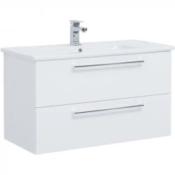Тумба Dreja GIO 100 см под умывальник белый глянец, подвесная
