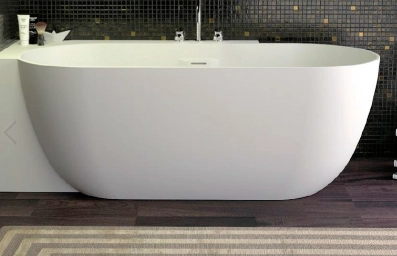 Knief Lotus Corner ванна 1900X950X630h мм, овальная, в левый угол, слив перелив в комплекте, материал Solid Surface K.Stone, цвет белый матовый