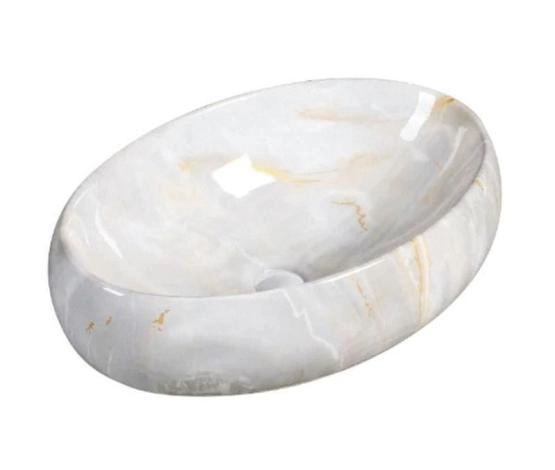 Раковина SantiLine SL-7028 47,5x34 на столешницу керамическая под мрамор